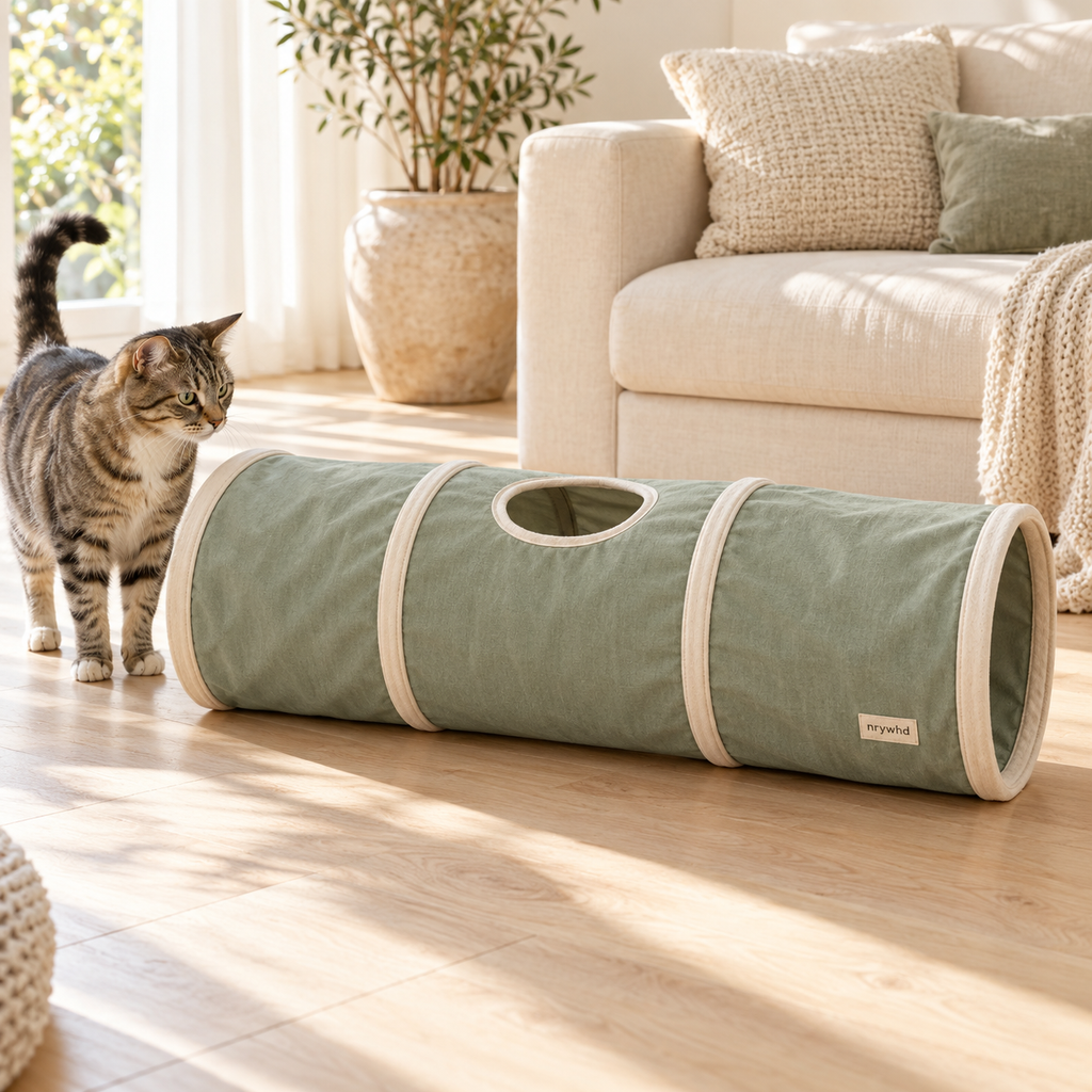 nrywhd Peekaboo Cat Play Tunnel — lifestyle scene