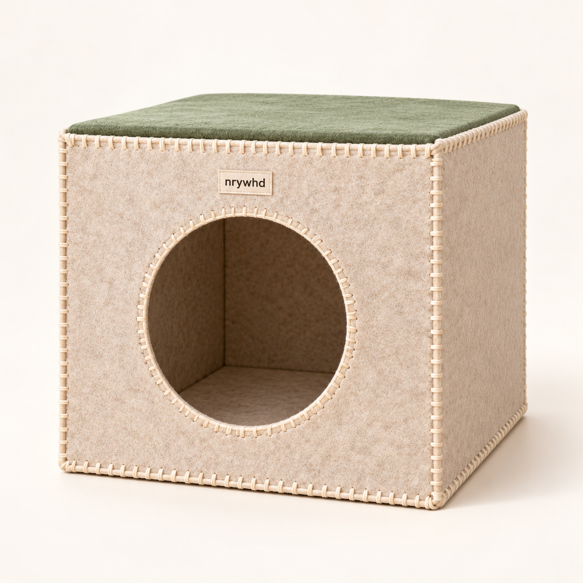 nrywhd Hideaway Felt Cat Cube — studio view
