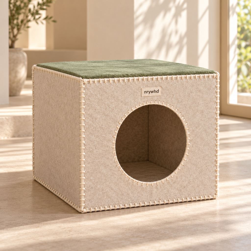 nrywhd Hideaway Felt Cat Cube — alternate view